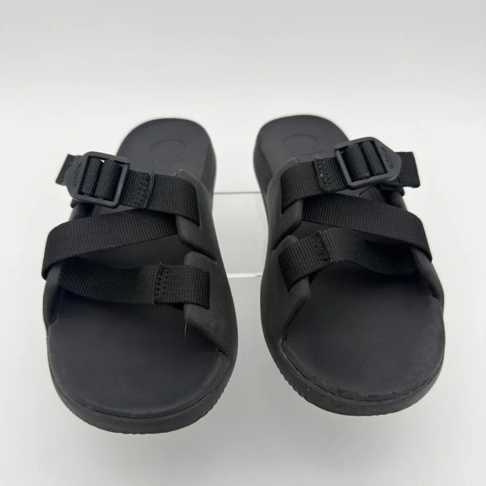 Chaco Chillos Slide Sandals Black Adjustable Webbing Kids Size 4